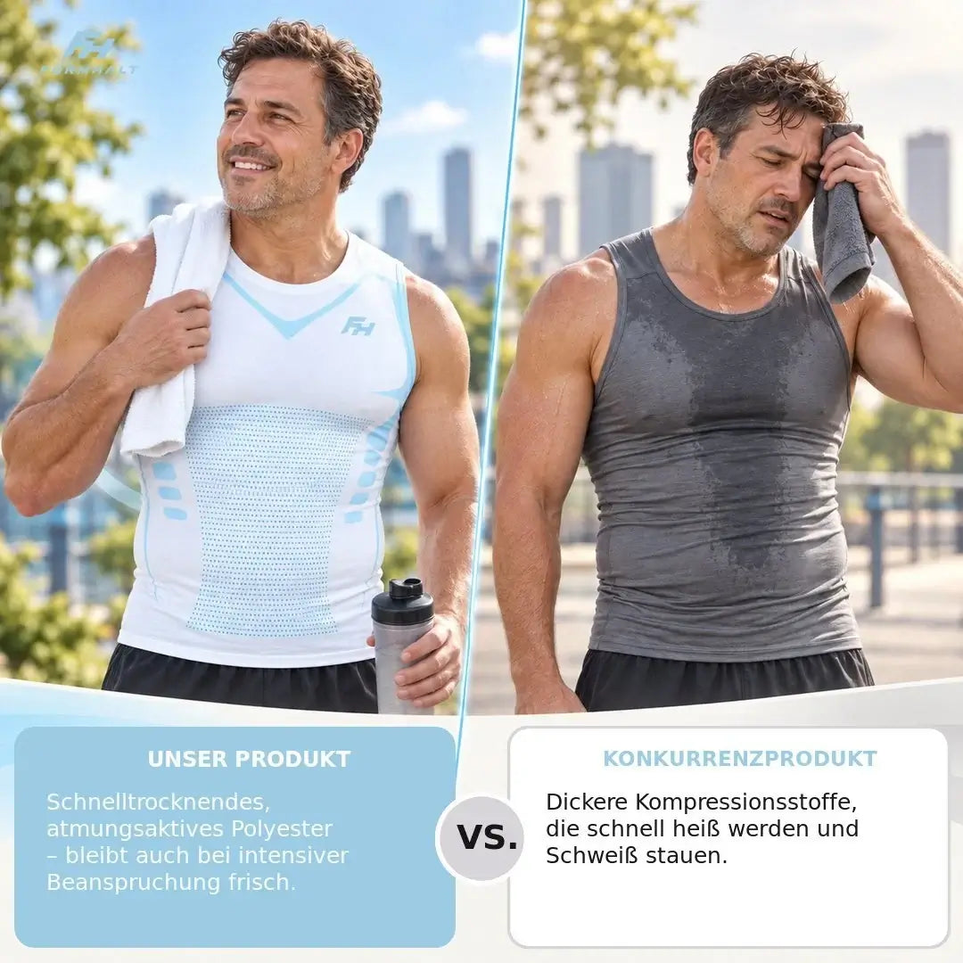 Kompressionsshirt unter T-Shirt tragen: So gelingt der ruhige Look, Vergleich unseres Produkts und Konkurrenzprodukt.