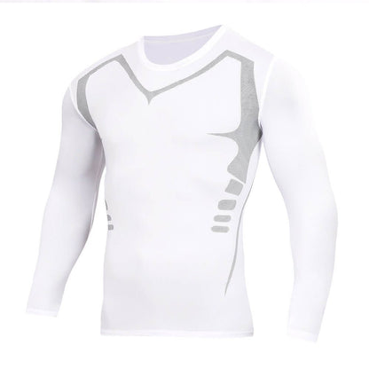 Kompressions-Langarmshirt für Herren – FORMHALT CORE Longsleeve in Weiß mit langen Ärmeln und körpernaher Passform.