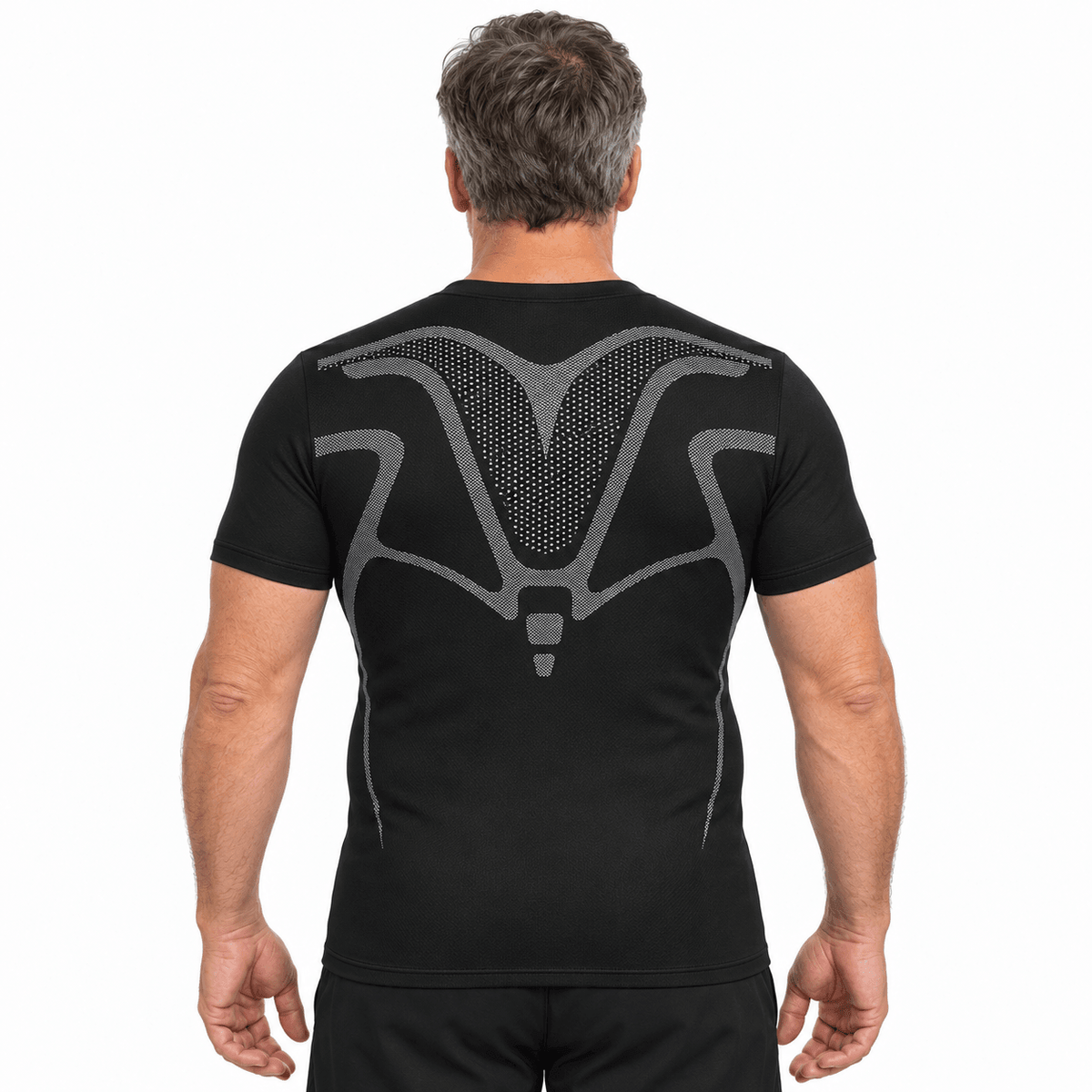 FORMHALT CORE Tee - Kompression T-Shirt für Herren von hinten mit funktionalem Design für eine glattere Silhouette.